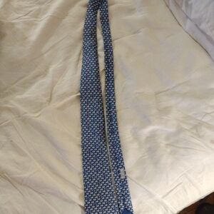 Hermes Blue and White Patterned Tie